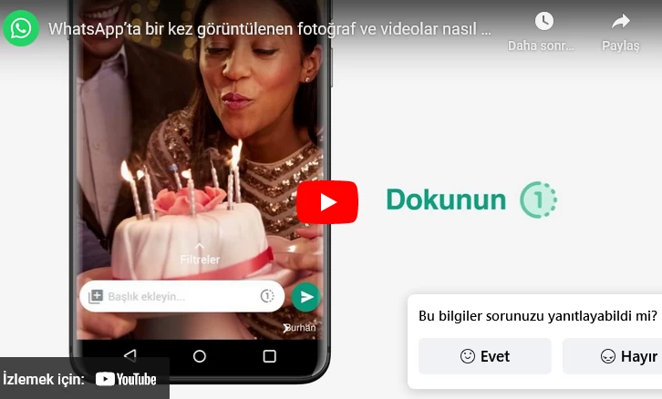 Bir kez görüntülen özelliği WhatsApp ile