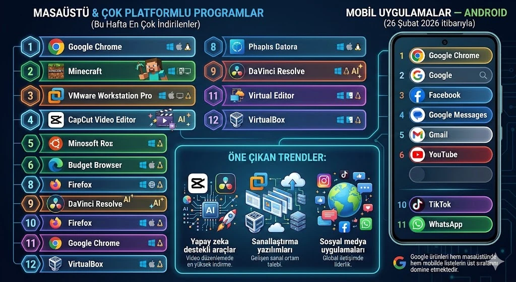 En Çok İndirilen Programlar (Bugün)