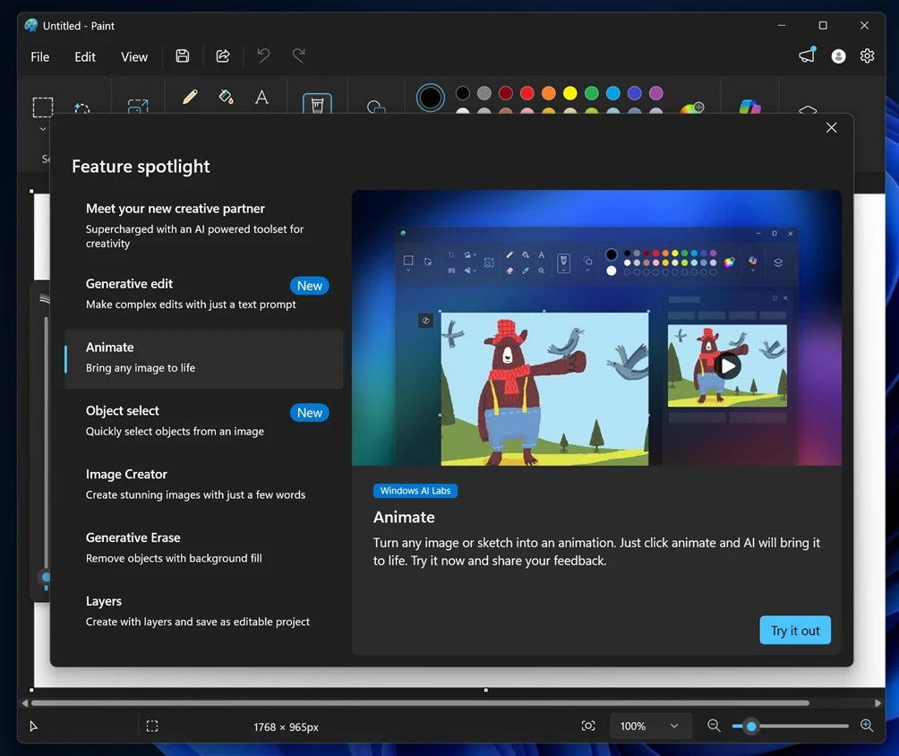 Microsoft Paint Yapay Zeka Kullanmaya Başladı