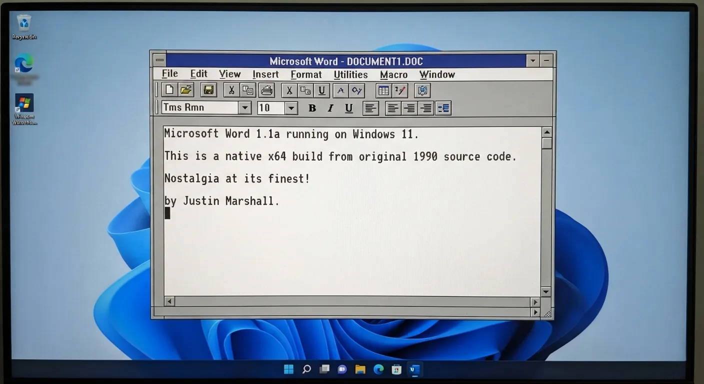 Nostalji Arayanlara: Word 1.1a, Windows 11 İçin Yeniden Derlendi