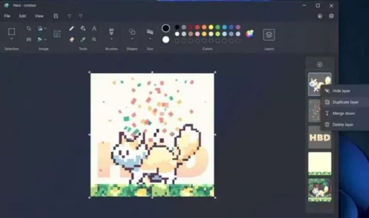Painte katman özelliği geliyor