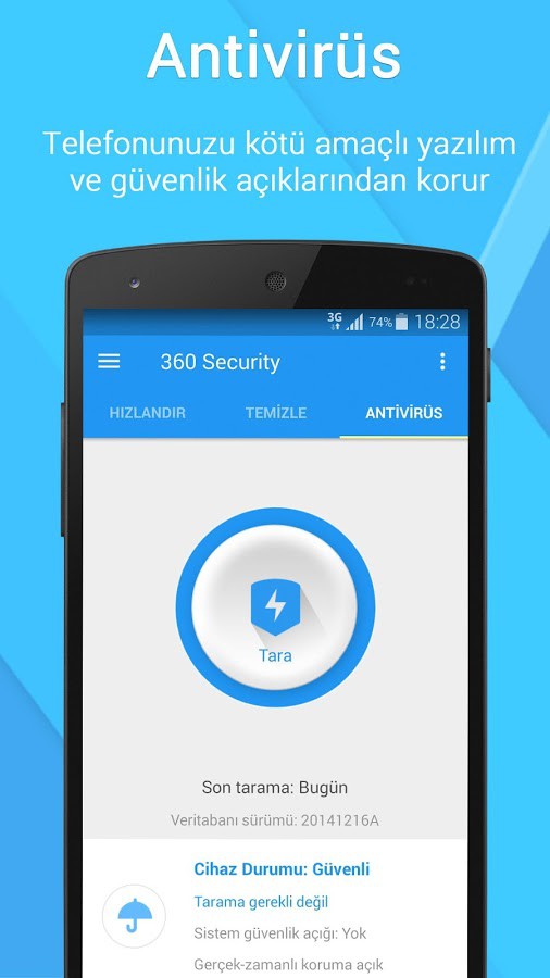 360 Security  ücretsiz android antivirüs