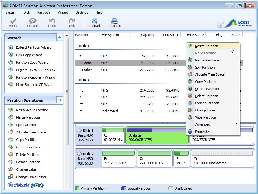 AOMEI Partition Assistant Standard