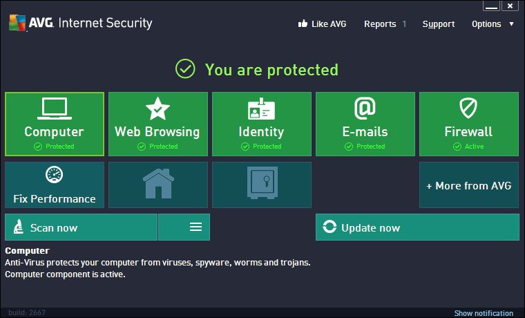 AVG Internet Security  internet güvenlik