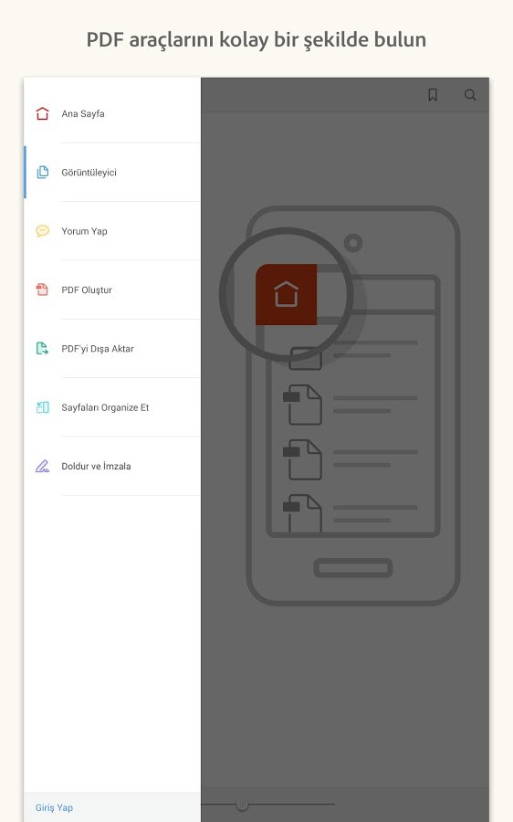 Adobe Acrobat Reader  android pdf okuyucu