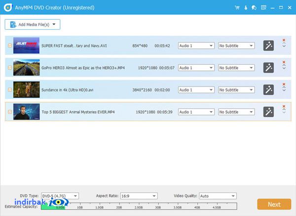 AnyMP4 DVD Creator  Video dvd yazma programı