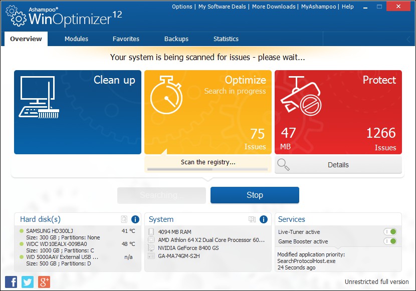 Ashampoo WinOptimizer  sistem optimizasyon