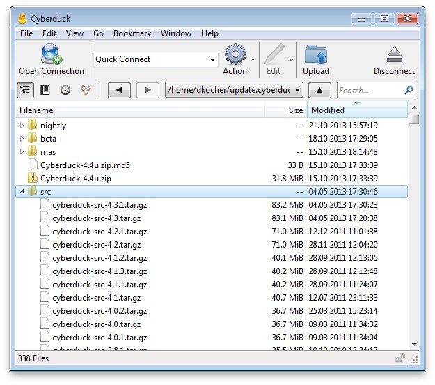 Cyberduck  ücretsiz ftp programı