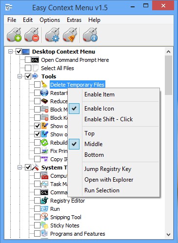Easy Context menu sağ tuş menüye özellik ekleme