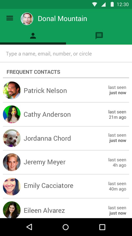Hangouts  android görüntülü sohbet