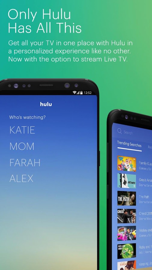 Hulu  android için canlı tv izleme