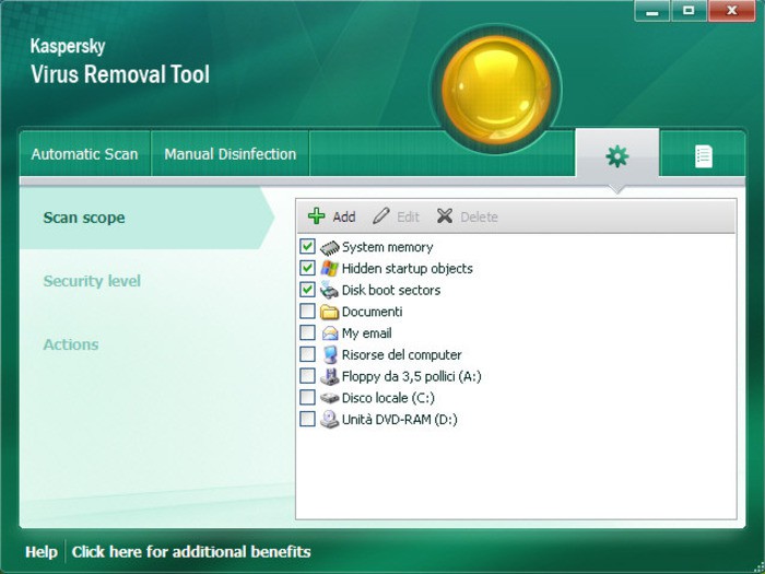 Kaspersky Virus Removal Tool  virüs tarama