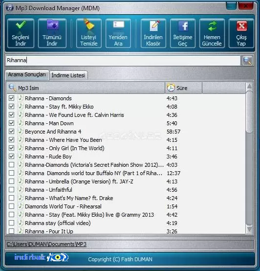 Mp3 Download Manager (MDM)  internetten mp3 indirm