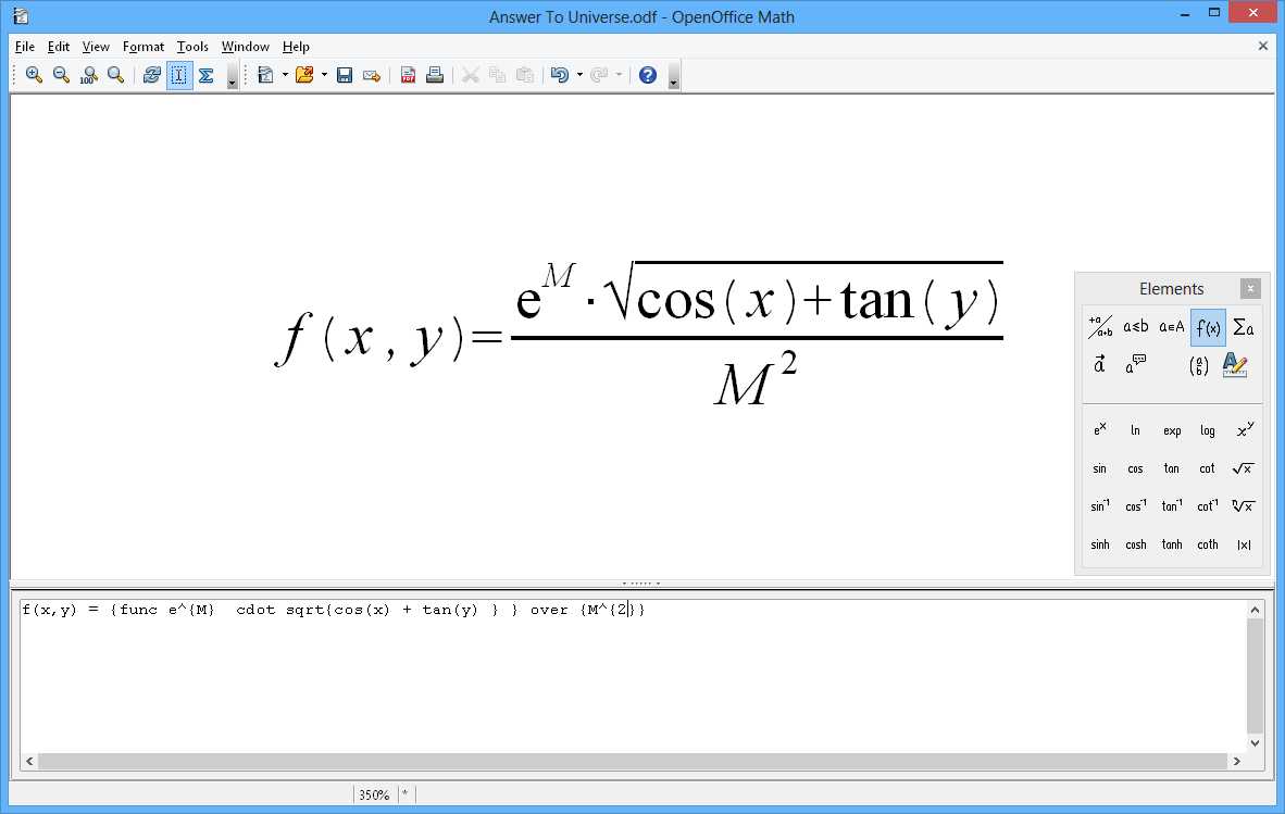 OpenOffice matematik işlevi