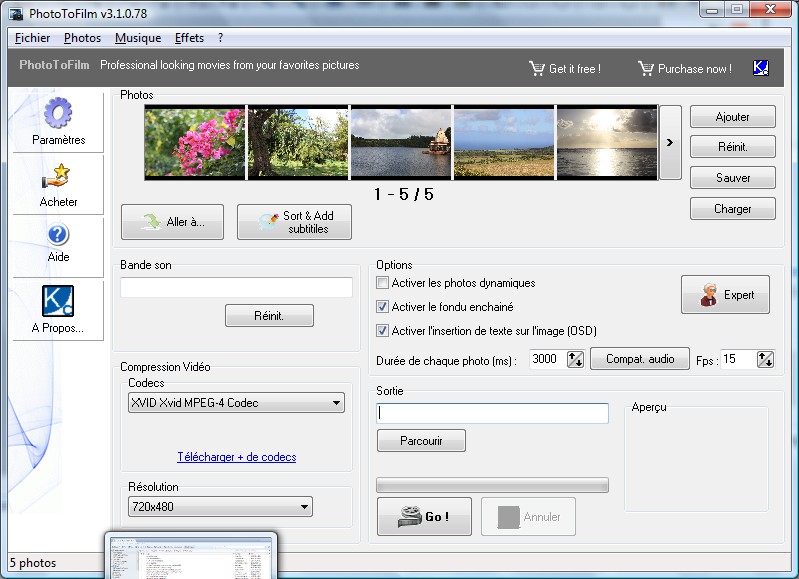 PhotoToFilm  resimlerden video oluşturma
