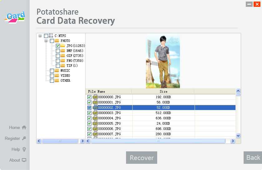 Potatoshare Card Data Recovery