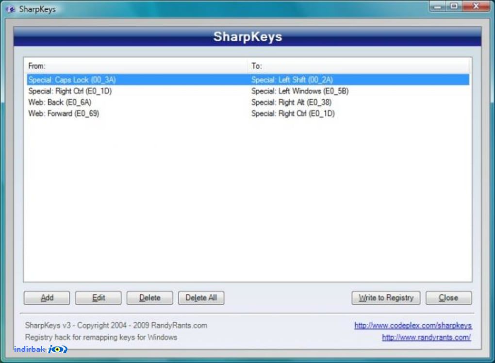 SharpKeys  klavye tuş değiştirme programı