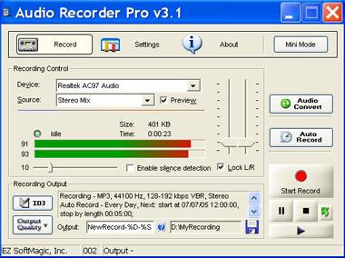 WAV MP3 Audio Recorder