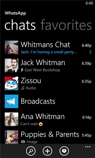 WhatsApp Messenger windows phone sohbet uygulaması