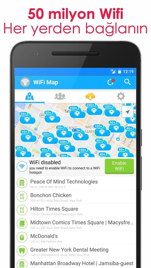 WiFi Map  android için wifi şifre bulma