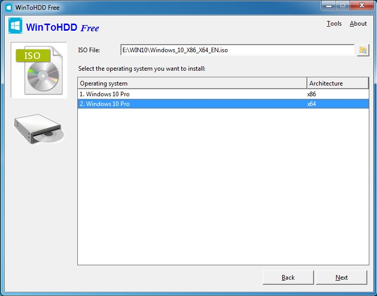WinToHDD  windows kurma programı
