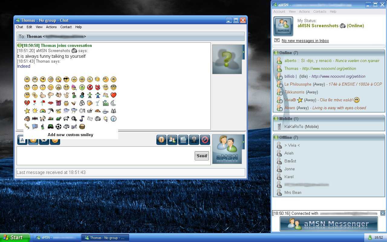 aMSN Messenger Resimli Anlatim