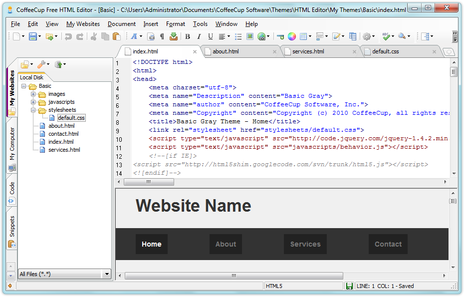 CoffeeCup Free HTML Editor Resimli Anlatim