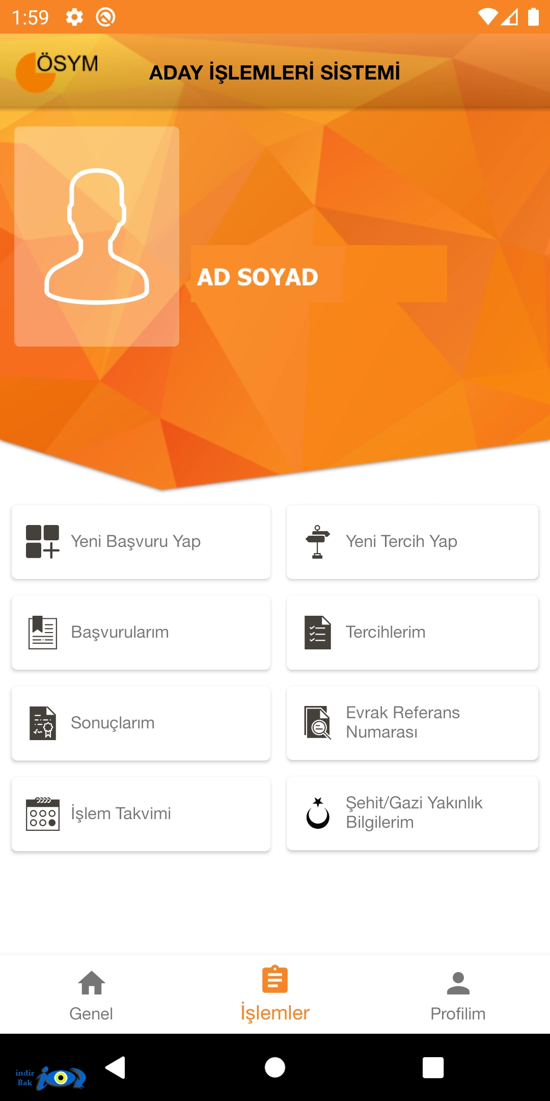 ÖSYM Aday İşlemleri Sistemi