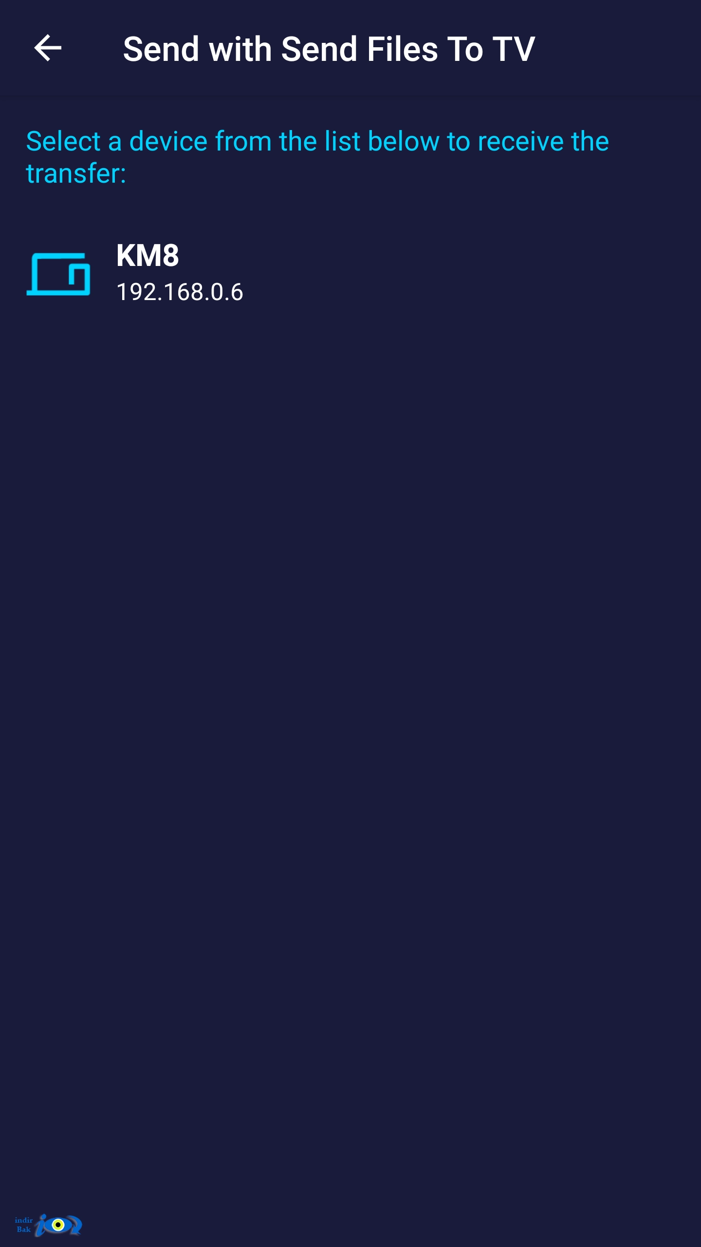 Send files to TV