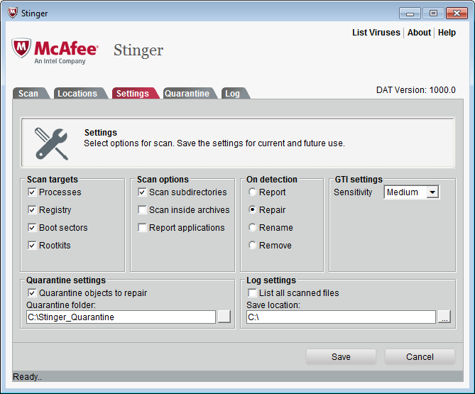 McAfee Stinger Resimli Anlatim
