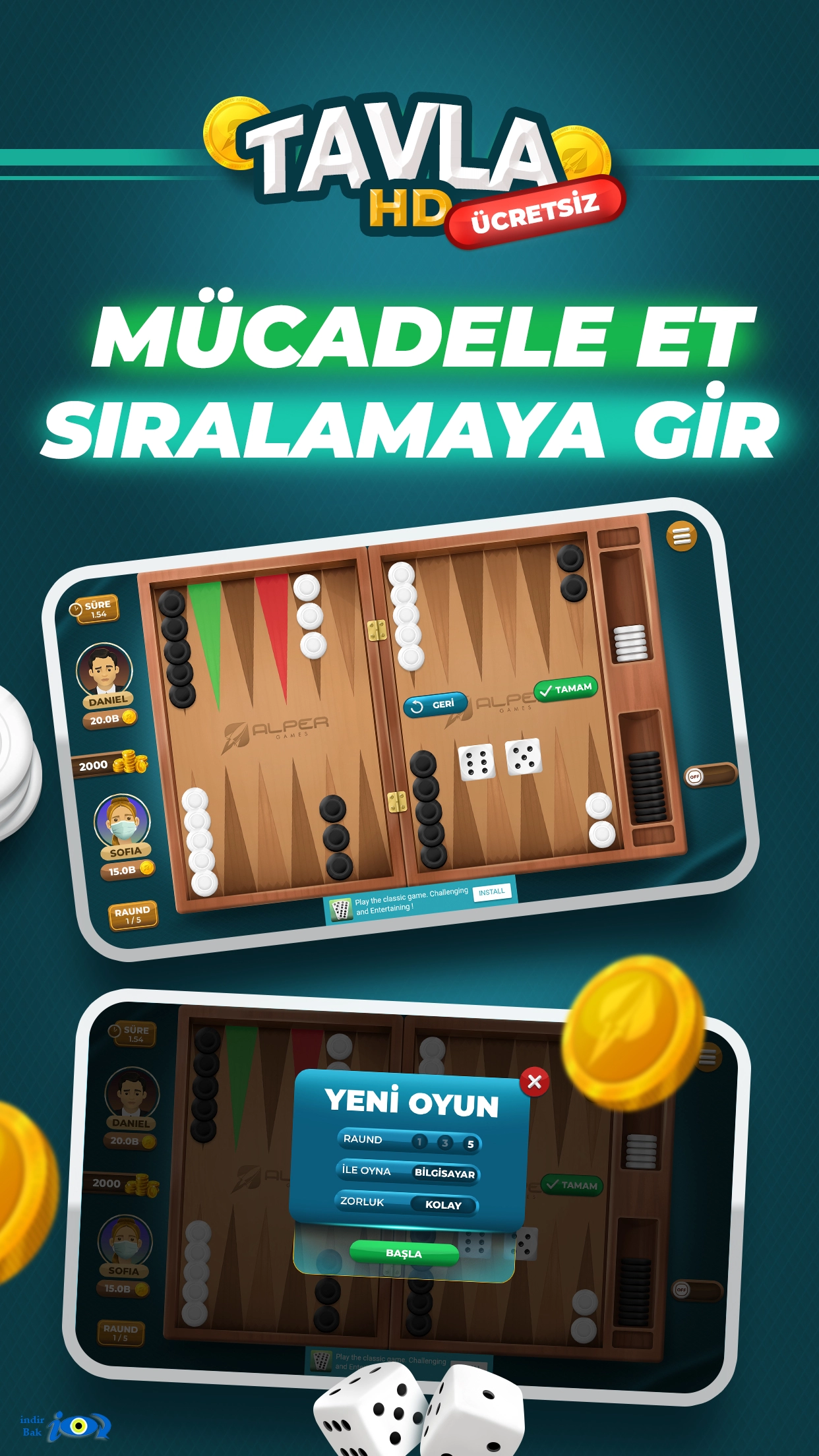 Tavla HD - İnternetsiz Tavla